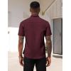 COOFANDY Men’s Short Sleeve Casual Button Down Shirt Business Untucked Dress Shirts with Pocket(01 – Deep Red)