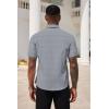 COOFANDY Men’s Short Sleeve Casual Button Down Shirt Business Untucked Dress Shirts with Pocket(Black Grey Wihte-square)