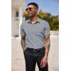 COOFANDY Men’s Short Sleeve Casual Button Down Shirt Business Untucked Dress Shirts with Pocket(Black Grey Wihte-square)