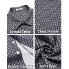 COOFANDY Men’s Short Sleeve Casual Button Down Shirt Business Untucked Dress Shirts with Pocket(Black Grey-square)