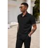 COOFANDY Men’s Short Sleeve Casual Button Down Shirt Business Untucked Dress Shirts with Pocket(Black-polka Dots)