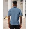 COOFANDY Men’s Short Sleeve Casual Button Down Shirt Business Untucked Dress Shirts with Pocket(Blue)