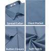 COOFANDY Men’s Short Sleeve Casual Button Down Shirt Business Untucked Dress Shirts with Pocket(Blue)