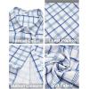 COOFANDY Men’s Short Sleeve Casual Button Down Shirt Business Untucked Dress Shirts with Pocket(Blue White-plaid)