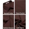 COOFANDY Men’s Short Sleeve Casual Button Down Shirt Business Untucked Dress Shirts with Pocket(Brown)