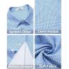COOFANDY Men’s Short Sleeve Casual Button Down Shirt Business Untucked Dress Shirts with Pocket(Light Blue-square)