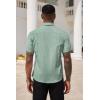 COOFANDY Men’s Short Sleeve Casual Button Down Shirt Business Untucked Dress Shirts with Pocket(Light Green-flower)