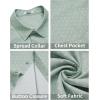 COOFANDY Men’s Short Sleeve Casual Button Down Shirt Business Untucked Dress Shirts with Pocket(Light Green-flower)