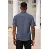 COOFANDY Men’s Short Sleeve Casual Button Down Shirt Business Untucked Dress Shirts with Pocket(Navy Blue-square)
