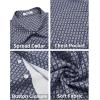 COOFANDY Men’s Short Sleeve Casual Button Down Shirt Business Untucked Dress Shirts with Pocket(Navy Blue-square)