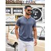 COOFANDY Men’s T Shirts Short Sleeve Casual V Neck T-Shirt Soft Notch Neck Tee Classic Plain Shirts(1-navy Blue)