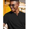 COOFANDY Men’s T Shirts Short Sleeve Casual V Neck T-Shirt Soft Notch Neck Tee Classic Plain Shirts(All Black)
