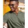 COOFANDY Men’s T Shirts Short Sleeve Casual V Neck T-Shirt Soft Notch Neck Tee Classic Plain Shirts(Army Green)