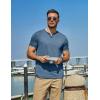 COOFANDY Men’s T Shirts Short Sleeve Casual V Neck T-Shirt Soft Notch Neck Tee Classic Plain Shirts(Dark Blue)