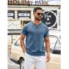 COOFANDY Men’s T Shirts Short Sleeve Casual V Neck T-Shirt Soft Notch Neck Tee Classic Plain Shirts(Dark Blue)