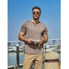 COOFANDY Men’s T Shirts Short Sleeve Casual V Neck T-Shirt Soft Notch Neck Tee Classic Plain Shirts(Khaki)