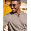 COOFANDY Men’s T Shirts Short Sleeve Casual V Neck T-Shirt Soft Notch Neck Tee Classic Plain Shirts(Khaki)