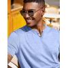 COOFANDY Men’s T Shirts Short Sleeve Casual V Neck T-Shirt Soft Notch Neck Tee Classic Plain Shirts(Light Blue)