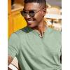 COOFANDY Men’s T Shirts Short Sleeve Casual V Neck T-Shirt Soft Notch Neck Tee Classic Plain Shirts(Light Green)