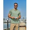 COOFANDY Men’s T Shirts Short Sleeve Casual V Neck T-Shirt Soft Notch Neck Tee Classic Plain Shirts(Light Green)