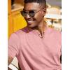COOFANDY Men’s T Shirts Short Sleeve Casual V Neck T-Shirt Soft Notch Neck Tee Classic Plain Shirts(Pink)