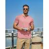 COOFANDY Men’s T Shirts Short Sleeve Casual V Neck T-Shirt Soft Notch Neck Tee Classic Plain Shirts(Pink)