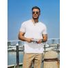 COOFANDY Men’s T Shirts Short Sleeve Casual V Neck T-Shirt Soft Notch Neck Tee Classic Plain Shirts(White)