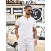 COOFANDY Men’s T Shirts Short Sleeve Casual V Neck T-Shirt Soft Notch Neck Tee Classic Plain Shirts(White)