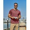 COOFANDY Men’s T Shirts Short Sleeve Casual V Neck T-Shirt Soft Notch Neck Tee Classic Plain Shirts(Wine Red)