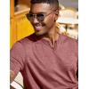 COOFANDY Men’s T Shirts Short Sleeve Casual V Neck T-Shirt Soft Notch Neck Tee Classic Plain Shirts(Wine Red)