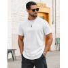 COOFANDY Mens T-Shirts 100% Cotton Crewneck Short Sleeve Tees Casual Plain Shirts(All White)