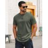 COOFANDY Mens T-Shirts 100% Cotton Crewneck Short Sleeve Tees Casual Plain Shirts(Army Green)