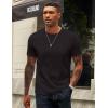 COOFANDY Mens T-Shirts 100% Cotton Crewneck Short Sleeve Tees Casual Plain Shirts(Black)