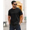 COOFANDY Mens T-Shirts 100% Cotton Crewneck Short Sleeve Tees Casual Plain Shirts(Black)