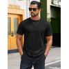 COOFANDY Mens T-Shirts 100% Cotton Crewneck Short Sleeve Tees Casual Plain Shirts(Black)
