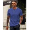 COOFANDY Mens T-Shirts 100% Cotton Crewneck Short Sleeve Tees Casual Plain Shirts(Blue)
