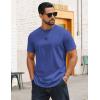 COOFANDY Mens T-Shirts 100% Cotton Crewneck Short Sleeve Tees Casual Plain Shirts(Blue)