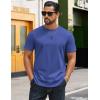 COOFANDY Mens T-Shirts 100% Cotton Crewneck Short Sleeve Tees Casual Plain Shirts(Blue)