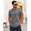 COOFANDY Mens T-Shirts 100% Cotton Crewneck Short Sleeve Tees Casual Plain Shirts(Dark Grey)