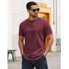 COOFANDY Mens T-Shirts 100% Cotton Crewneck Short Sleeve Tees Casual Plain Shirts(Dark Red)
