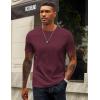 COOFANDY Mens T-Shirts 100% Cotton Crewneck Short Sleeve Tees Casual Plain Shirts(Dark Red)