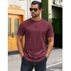 COOFANDY Mens T-Shirts 100% Cotton Crewneck Short Sleeve Tees Casual Plain Shirts(Dark Red)