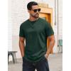 COOFANDY Mens T-Shirts 100% Cotton Crewneck Short Sleeve Tees Casual Plain Shirts(Green)