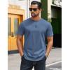COOFANDY Mens T-Shirts 100% Cotton Crewneck Short Sleeve Tees Casual Plain Shirts(Grey Blue)