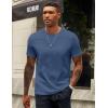 COOFANDY Mens T-Shirts 100% Cotton Crewneck Short Sleeve Tees Casual Plain Shirts(Grey Blue)