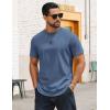 COOFANDY Mens T-Shirts 100% Cotton Crewneck Short Sleeve Tees Casual Plain Shirts(Grey Blue)