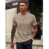 COOFANDY Mens T-Shirts 100% Cotton Crewneck Short Sleeve Tees Casual Plain Shirts(Khaki)