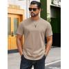 COOFANDY Mens T-Shirts 100% Cotton Crewneck Short Sleeve Tees Casual Plain Shirts(Khaki)
