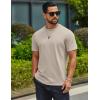 COOFANDY Mens T-Shirts 100% Cotton Crewneck Short Sleeve Tees Casual Plain Shirts(Light Khaki)