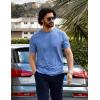 COOFANDY Mens T-Shirts Summer Crew Neck Casual T Shirts Plain Short Sleeve Shirts Basic Tees(Blue)